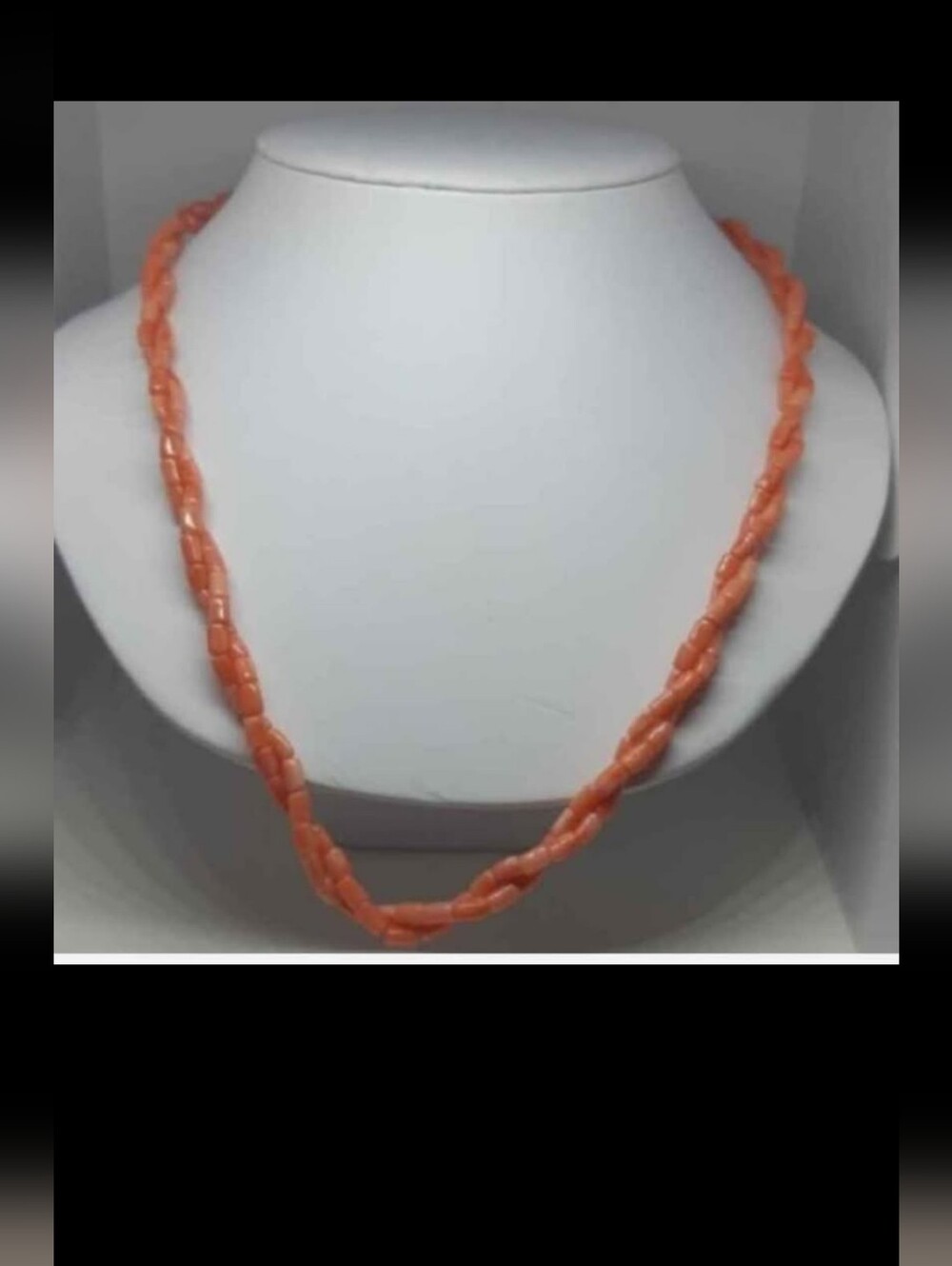 Elegant Coral Bead Twist Necklace With A Gold Vermeil Clasp
